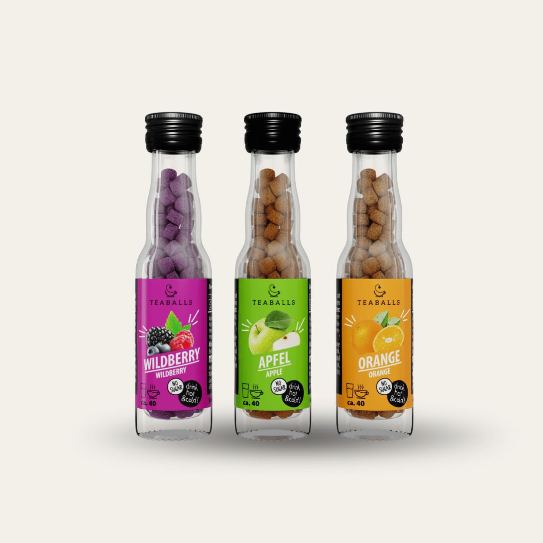 TEABALLS - 3er Frühlingsfrüchte Mini Tee Set -120 Tassen - Fruchtige Mini Tee Auswahl für frühlingshafte Genussmomente