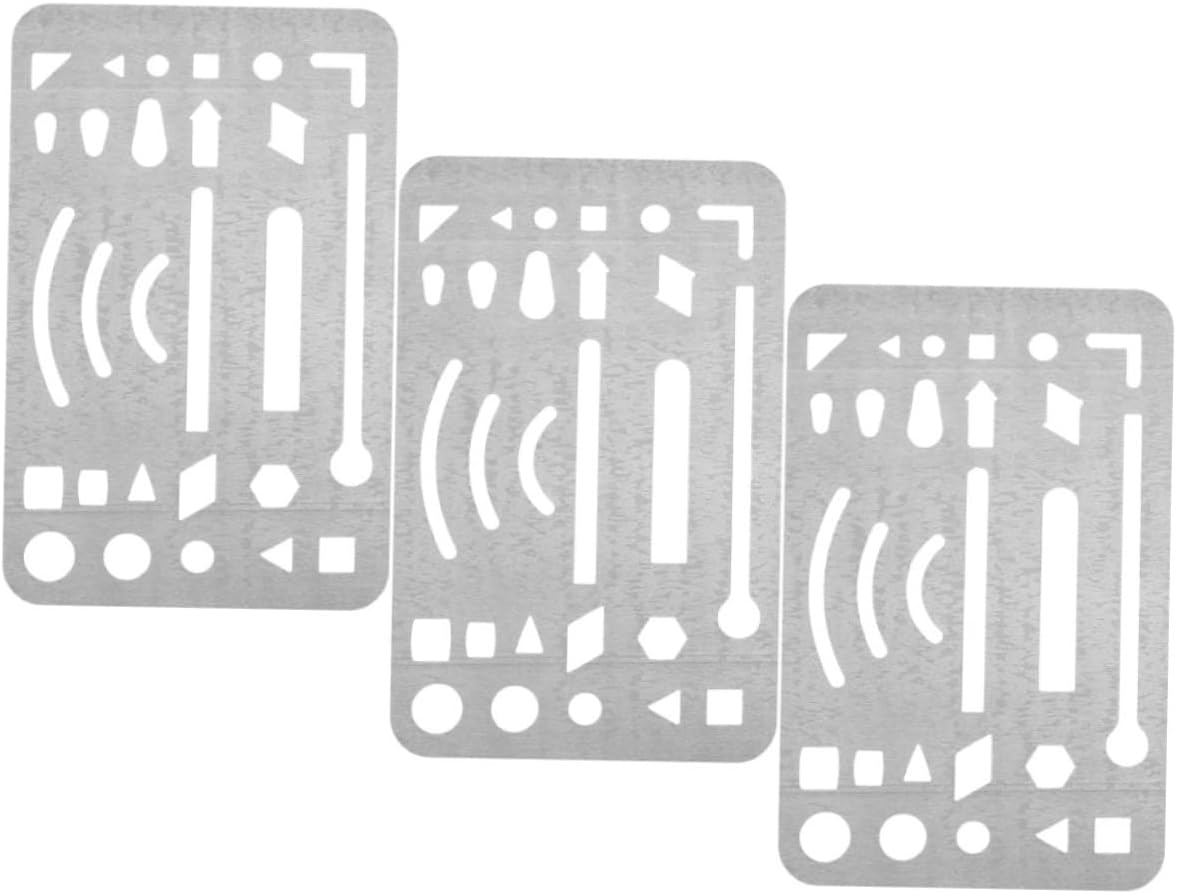 DOITOOL 3pcs Stainless Steel Erasing Shield Template for Precision Drawing and Drafting for Artists and Designers Versatile Engineering Tools