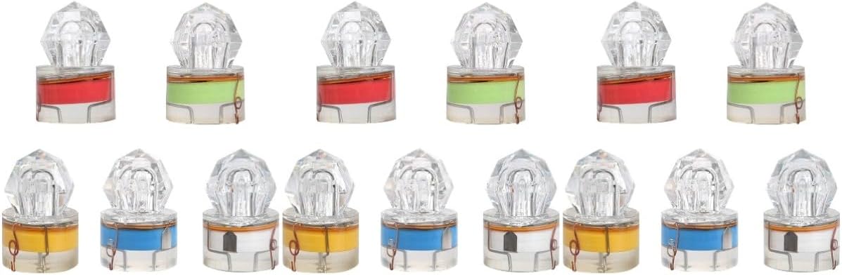 Toyvian LED Underwater Fishing Light for Night Fishing Diamond Shaped Lamp Red Blue White Green Colorful for