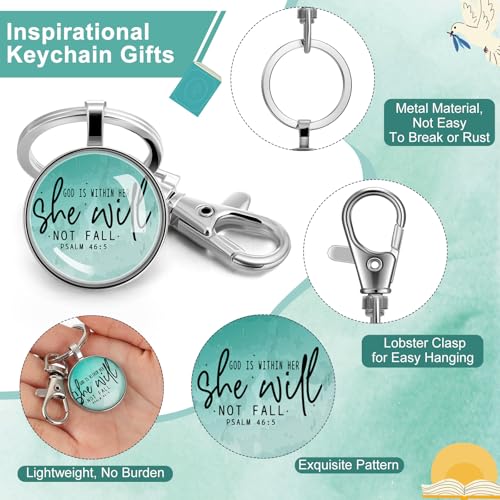 Image of Fumete Christian Keychain Bulk Bible Verse Religious Scripture Quote Inspirational Key Rings Gift for Women Men Church Pastor