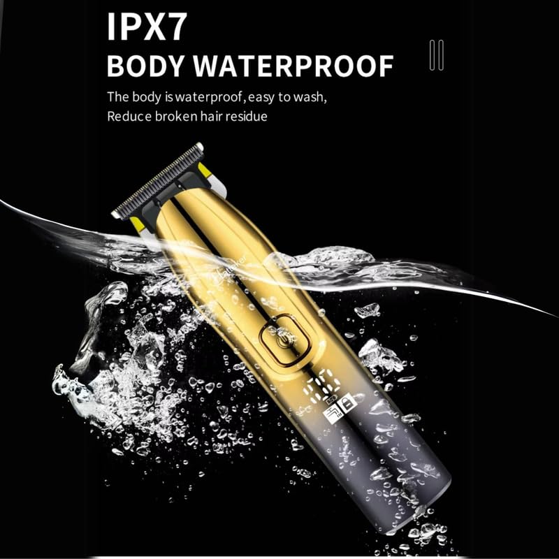 Image of Hatteker HT-667 Digital Display Pro Li Outliner Cordless T Blade Trimmer Professional 0.1 Gaped Outlining For Barbers 0.1Mm Balding Shape up IPX7 Waterproof Powerful Rotary Motor 180 Min Runtime