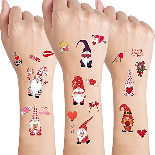 Valentines Tattoos Valentine’s Day Temporary Tattoos Red Heart Tattoos for Kids Girls Boys Valentine’s Day Party Favor Supplies Kids School Gifts (9 Sheets)