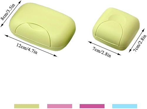 Miniatura 2 de SITAKE 4 recipientes de viaje para jabón, jaboneras portátiles a prueba de fugas con tapa para ducha, baño, cocina, gimnasio, campamento (2 pequeños