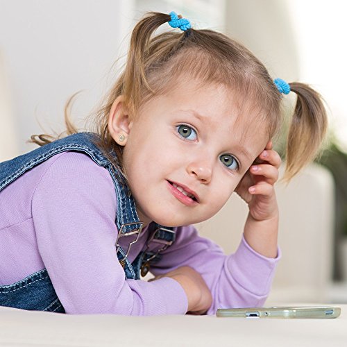 Gold Plated Clear Cz Flower Screw Back Earrings For Babies, Toddlers, And Little Girls - Adorable And Lovely Cz Flower Earrings With Safety Screw Back Locking For Safe & Comfortable Use #TOP2