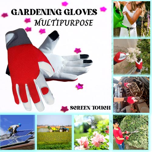 ITC Red Gardening Gloves for Women | Screen Touch Fingers | Garden Gloves Thorn Proof | Breathable and Durable Garden Gloves Women - Image 4