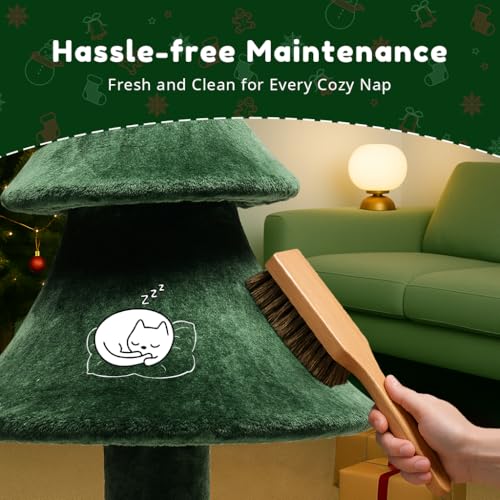 Torre para Gatos en Forma de Árbol de Navidad con 2 Casas Acogedoras miniatura 5