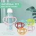 Aolso Silicone Baby Bottle Handles, 2PCS Bottle Handles for Dr Brown Narrow Bottles, Easy Grip Handles to Hold Baby Bottle, Easy Carry Handle Lightweight Bottle Handle(Pink/Orange)