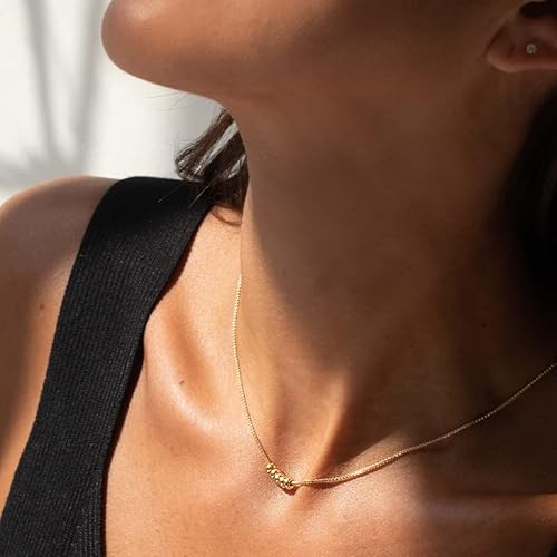 14K Gold Five Ball Beads Necklace | 14K Gold Necklaces For Women | Small Beads Pendant Necklace | Dainty Round Jewelry | Gifts For All Occasions #TOP1