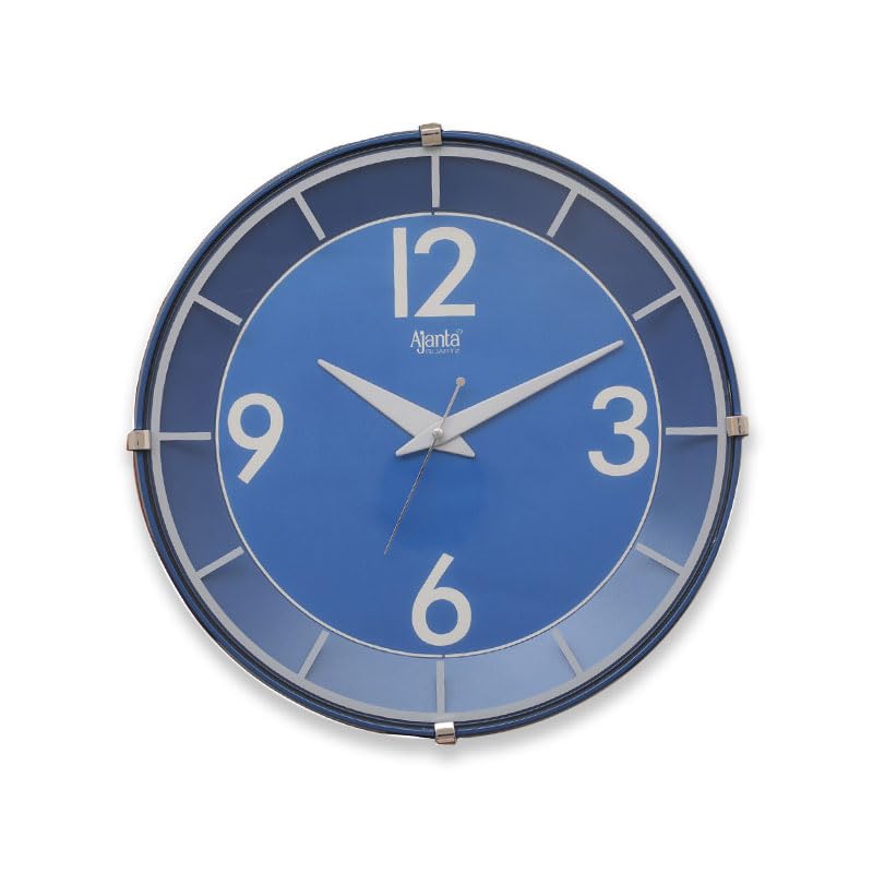 Image of Ajanta Home Decor Clock 13 Inch (325mm) Blue | Stylish Silent Sweep Wall Clock | Luxury Modern Design | Model 2447