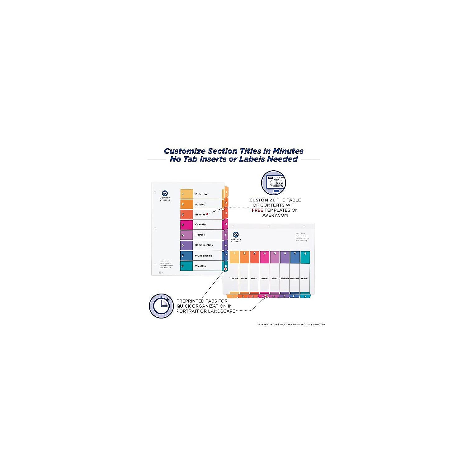 Avery 11133 Ready Index TOC Dividers, Tabs 1-8, Letter Size, Colors, 8 Tabs/ST - Image 7