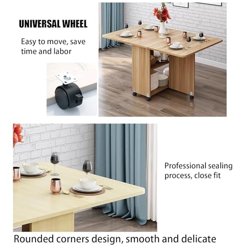 Table pliable 6 à 8 places idéale pour optimiser la salle à manger ou une chambre