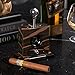 Bey-Berk Personalized Ebony Wood Tabletop Guillotine Cigar Cutter with Drawer for Cuttings, Stainless Steel Blade