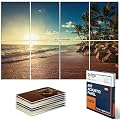 BUBOS 8 Pack Self-Adhesive Acoustic Wall Panels,47.2" x 31.4" Sound Panels Noise Reducing for Wall,Decorative Acoustic Panels Sound Absorbing,Sound Proofing Panel for Studio, Home,Office(Beach02)