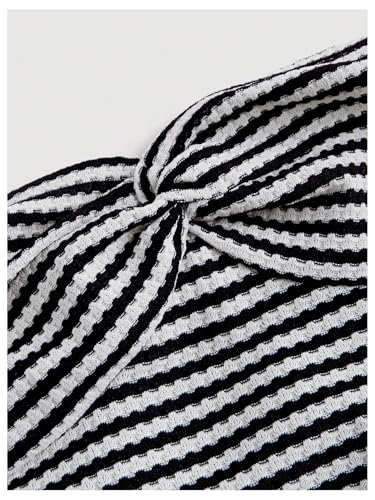 SOLY HUX Women's Striped Tube Tops Twist Front Sleeveless Bandeau Crop Tank Tops Beach Vacation Clothes3