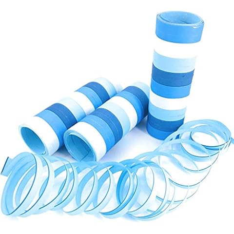 Neu 2019: 54 Luftschlangen * FARBMIX BLAU * als Deko für It's-a-Boy-Party und den Jungen Kindergeburtstag Cover