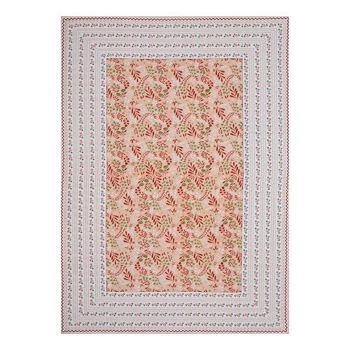 Image of 100% Cotton Single Bedsheet with 1 Pillow Cover | 240 TC Pure Cotton Flat Bed Sheet | Traditional Jaipuri Printed Bedding Set | Soft & Breathable | 60 x 90 Inch (Rangmahal Single 24)