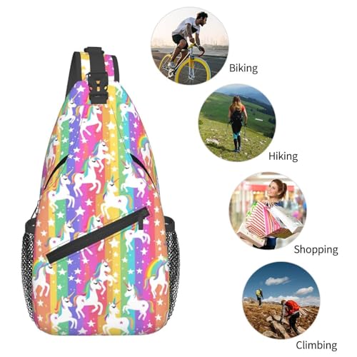 Mochila bandolera casual con estampado unicornio miniatura 6