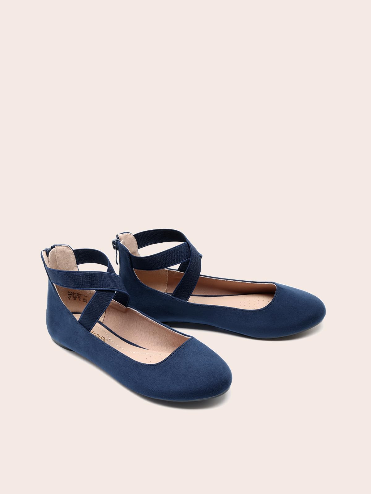DREAM PAIRS Damskie wygodne baleriny modne płaskie buty z opaską na kostkę i elastycznymi paskami krzyżowymi
