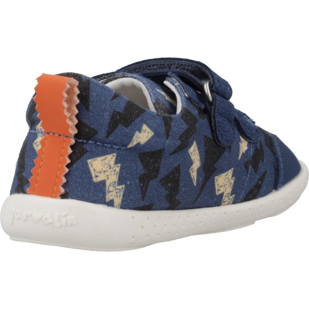 GARVALÍN 242350-A Zapatillas para niño, estampado de dragón, color marino, calzado respetuoso para niños, con velcro NIÑO ZAPATILLAS