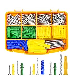 Bill Premium Drywall Anchors with Wall Screws – Wall Anchors and Screw Kit – Set of 260 Pcs – Wall Hanging Kit…