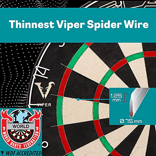 Viper Slash Official Competition Bristle Steel Tip Dartboard, Wdf Accredited With Staple-Free Ultra-Thin Metal Wiring, Self-Healing Professional-Grade African Sisal, Magnetic Dart Holders #TOP2