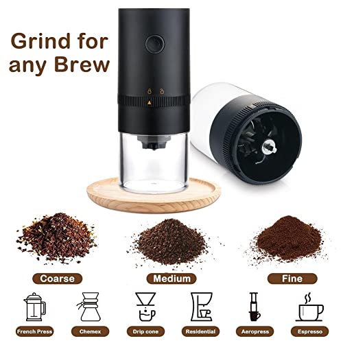 Tragbare elektrische Kaffeemühle mit 4 Tassen/28 ml, automatische konische Gratte, Kaffeemühle mit mehreren… – Bild 2