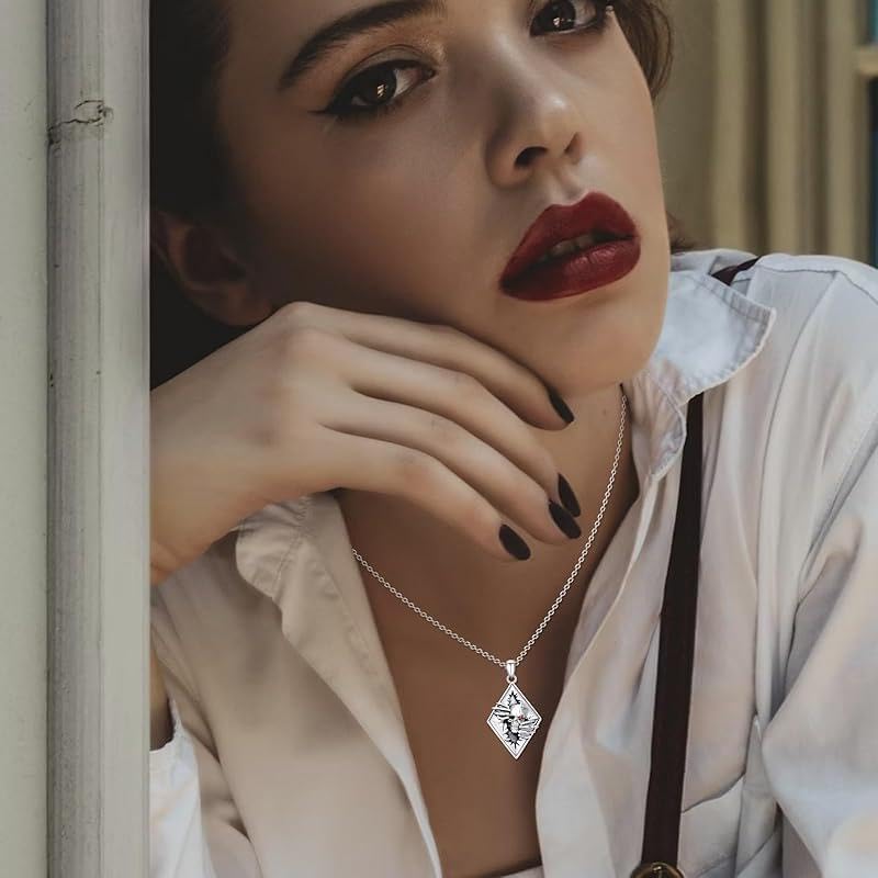 REDSUN Skull Necklace for Men 925 Sterling Silver Skeleton Pendant Necklace for Women Gothic jewellery Punk Skeleton Skull Jewelry for Christmas Birthday Halloween Gifts - Image 6