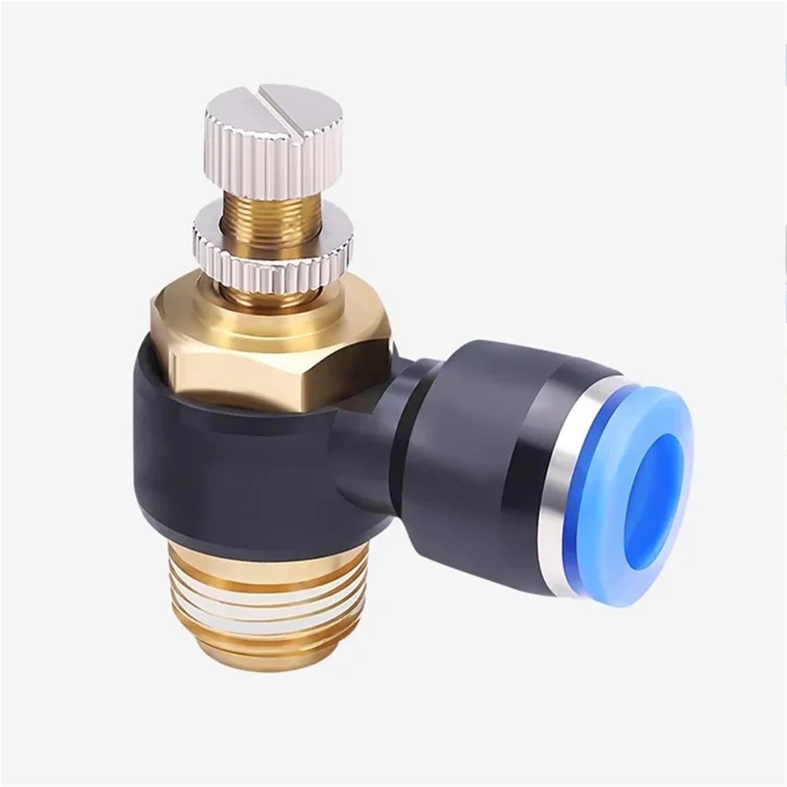 valvola limitatrice pressione 20/50/100 PZ 1/8 1/4 3/8 1/2 4 6 8 10mm Tubo flessibile Aria l Raccordo pneumatico regolabile Valvola a farfalla Controller valvola di riduzione(A3,100 PCS)