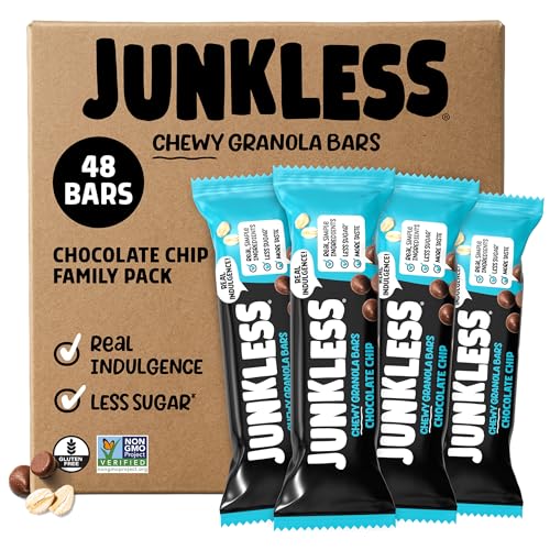 JUNKLESS Chewy Granola Bar 48 Bar Family Pack...