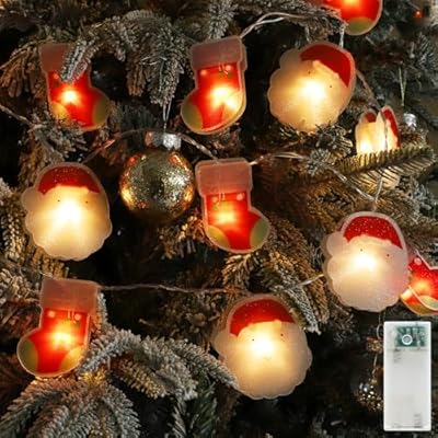 Artrastar Guirnalda De Luces Navideñas Interior 10 LED 1.8 M Decoración De Navidad A Pilas Con Temporizador Iluminación Navideña Para Árbol Ventana Balcón Jardín Fiesta
