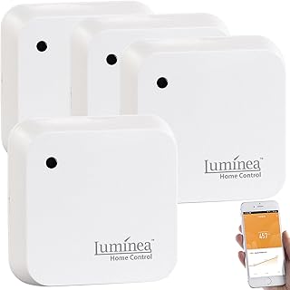 Luminea Home Control WLAN Lichtsensor: 4er-Set Wetterfeste WLAN-Licht- & Dämmerungs-Sensoren mit App, IP55 (Lichtsensor Smart, Smart Home, Alexa)