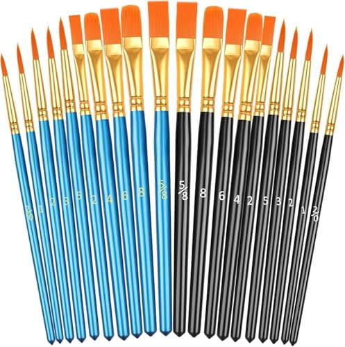 20 Pcs Paint Brushes, Acrylic Painting Brush Set, Watercolor Brushes, Acrylic Brushes for Oil...