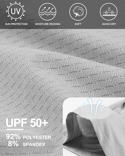 Roadbox Men's UPF 50+ Rash Guard Long Sleeve, Cool Dry UV Sun Protection Water T-Shirts, Lightweight Fishing Hiking Shirts4