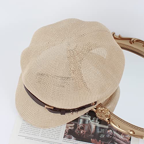 Sombrero visera tejida de paja para mujer miniatura 3