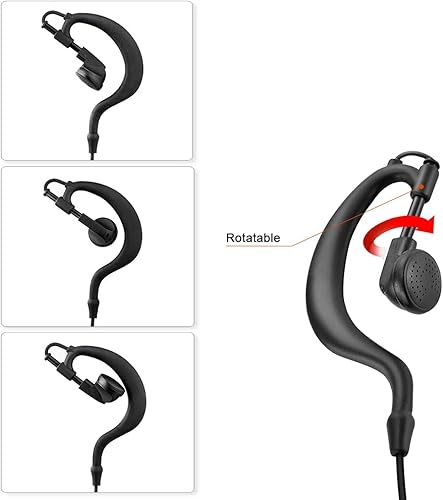 Miniatura 6 de Walkie Talkie Auricular compatible con Motorola Auriculares de un solo cable Auriculares Micrófono Auriculares 0.098 in+0.138 in 2-Pin Radio
