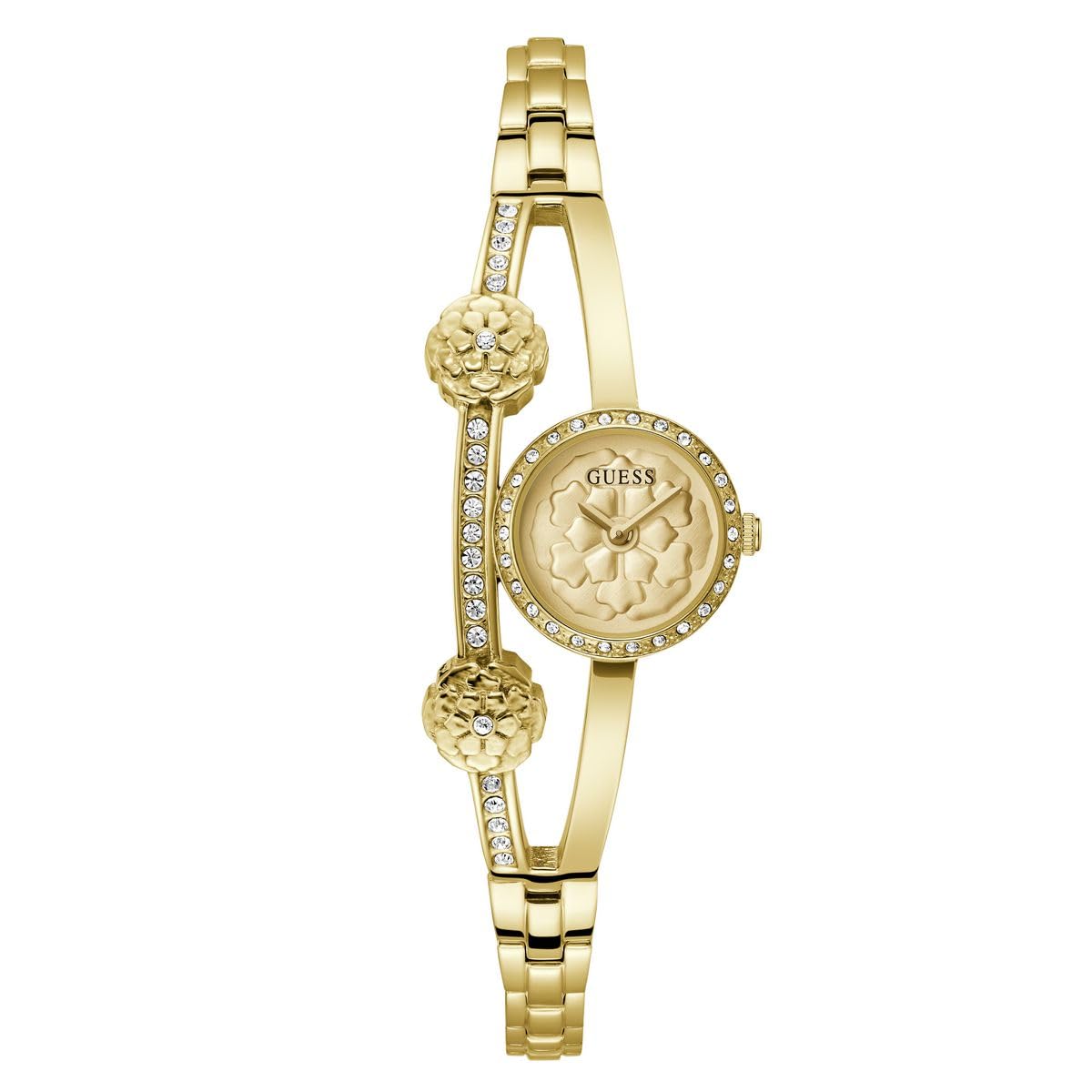 GUESS Chloe Orologio analogico da donna, larghezza cassa 20,5 mm, tonalità oro/champagne, Tonalità oro/Champagne, Classico