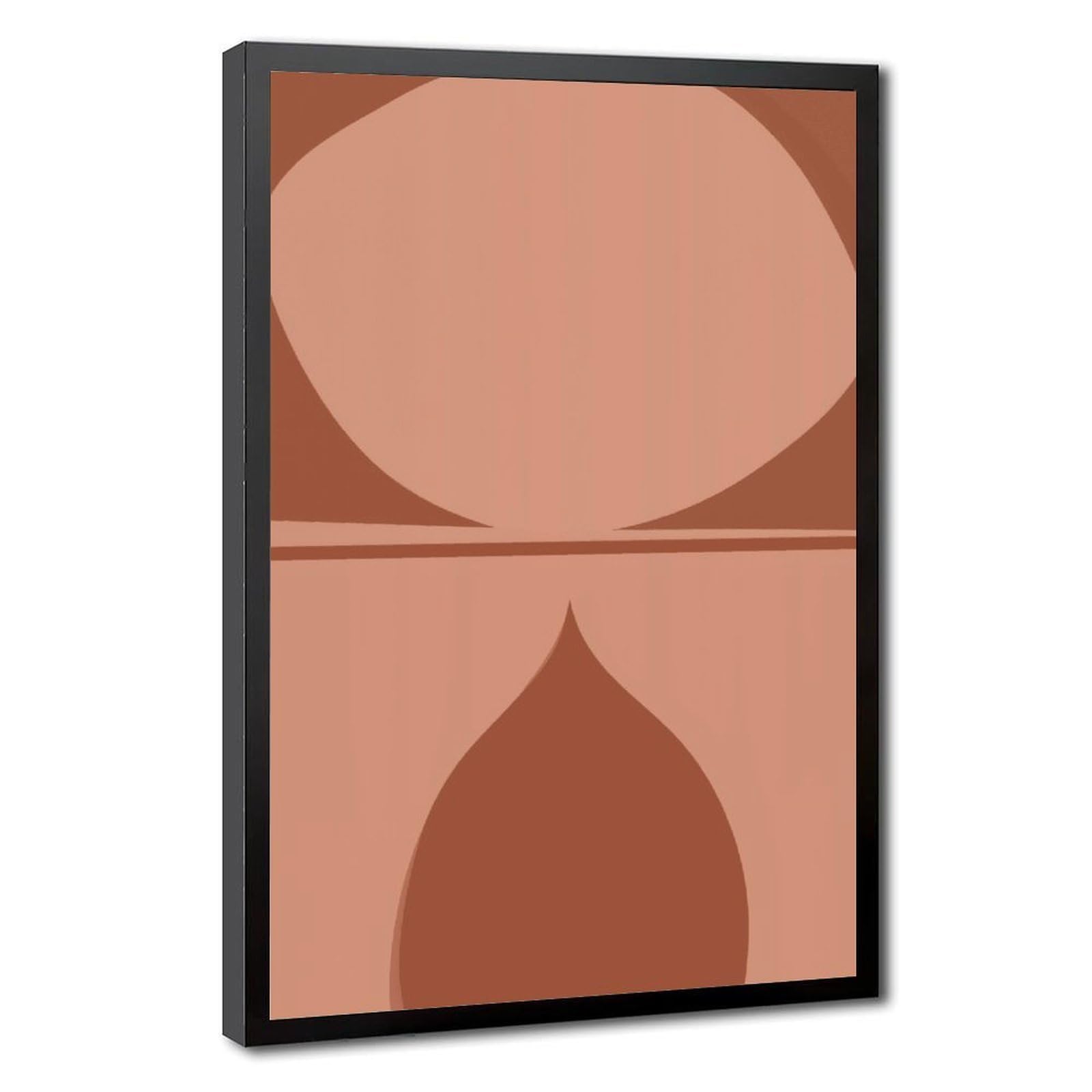 Zguols Black Frame Terracotta Boho Geometric Abstract And Minimalist Poster 3 Canvas Poster Bedroom Decor Sports Landscape Office Room Decor Gift 16" L X 24" W