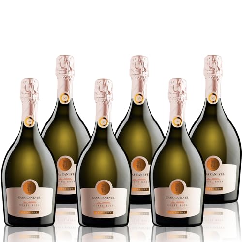 CASA CANEVEL "CUVÈE ROSA EXTRA DRY" | Vino Spumante Rosé Extra Dry| 6x750 ml | Paquete 6 botellas