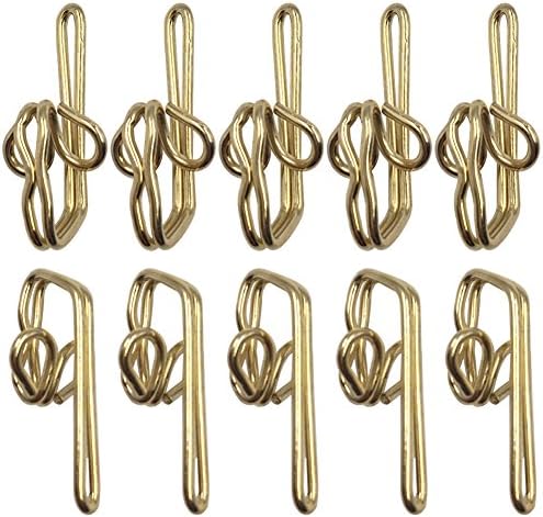 Ucatcher 100 Pack Metal Curtain Header Tape Drapery Hooks, Gold