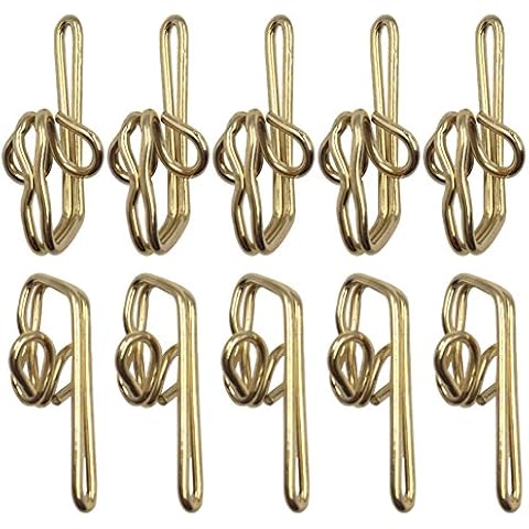Ucatcher 100 Pack Metal Curtain Header Tape Drapery Hooks, Gold Cover