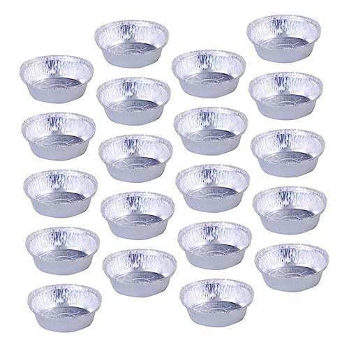 OUNONA 1set Round Aluminum Foil Baking Bowl Baking Food Containers for Air Fryer Indirect Cooking Barbecue and Meal Prep 20pcs