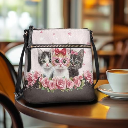 Image of Leather Women Crossbody Hobo Bag Satchel Purse Handbag with Adjustable Shoulder Strap and Zipper Pockets
