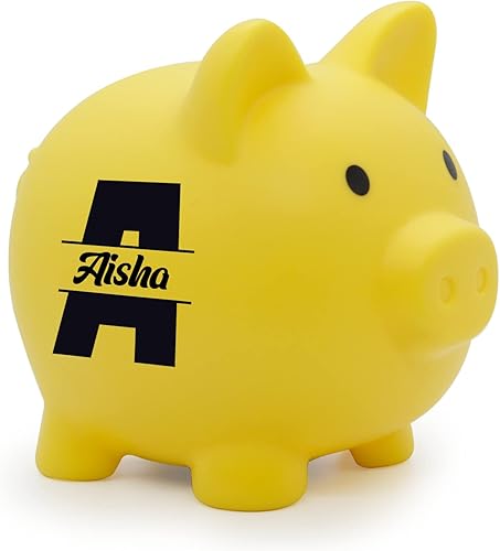 WERWAES Alcancía personalizada personalizada con nombre de niños, plástico no tóxico, irrompible