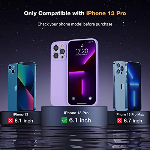 Lk For Iphone 13 Pro Case & 2 Pack Screen Protector, Camera Protection + Soft Microfiber Lining, Silicone Ultra Slim, Shockproof Protective Phone Case For Iphone 13 Pro, All-Round Protection - Violet #TOP1