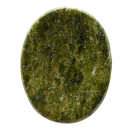 Image of Crystal Heaven Vesuvianite Crystal Thumb Worry Pebbles Stones For Anxiety Stress Relief Massage - Aaa Grade Original Healing Gemstone Agate Rubbing Stone For Yoga Meditation Spiritual Reiki Feng Shui