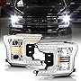 ACANII - For 2018-2020 Ford F150 Chrome LED Tube w/Sequential Signal LED Projector Headlights Headlights Set Left+Right