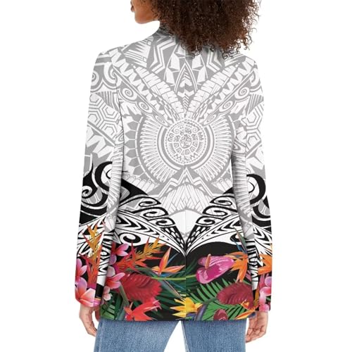 Blazers for Women Polynesian Green Butterfly Pattern Summer Dresses for Women Long Sleeve Lapel One Button Suit3