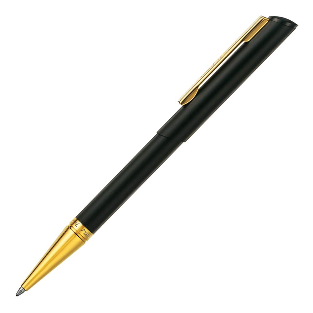 stempel-fabrik – Stempel-Kugelschreiber Heri Diagonal 3020 Custom mit Wunschtext personalisieren – 2in1 Kugelschreiber mit selbstfärbendem Taschenstempel (33 x 8 mm | 3 Zeilen | Schwarz/Gold)