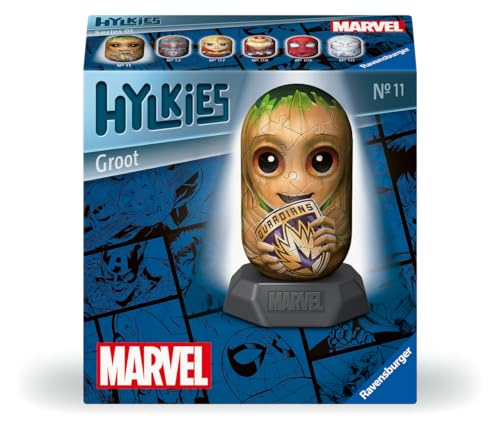 Ravensburger - Puzzle 3D Hylkies - Édition Marvel - Figurine n°11 Groot - Adultes et Enfants - 54 pièces numérotées à Assembler sans Colle - Support Inclus - Marvel - 12001160