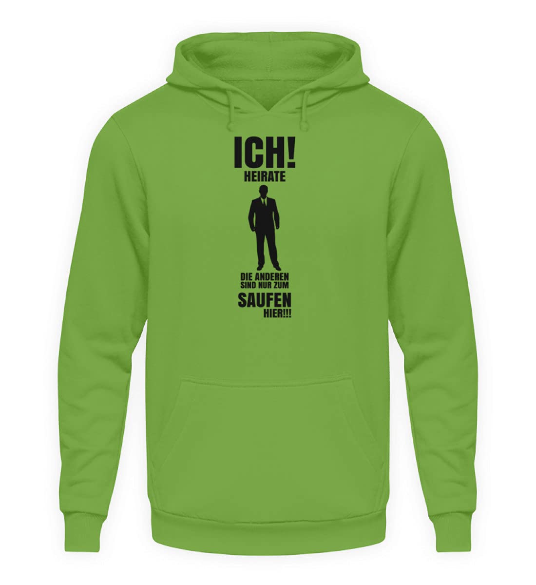 Pull à capuche enterrement vie garçon vert lime taille M vêtement humour - 3